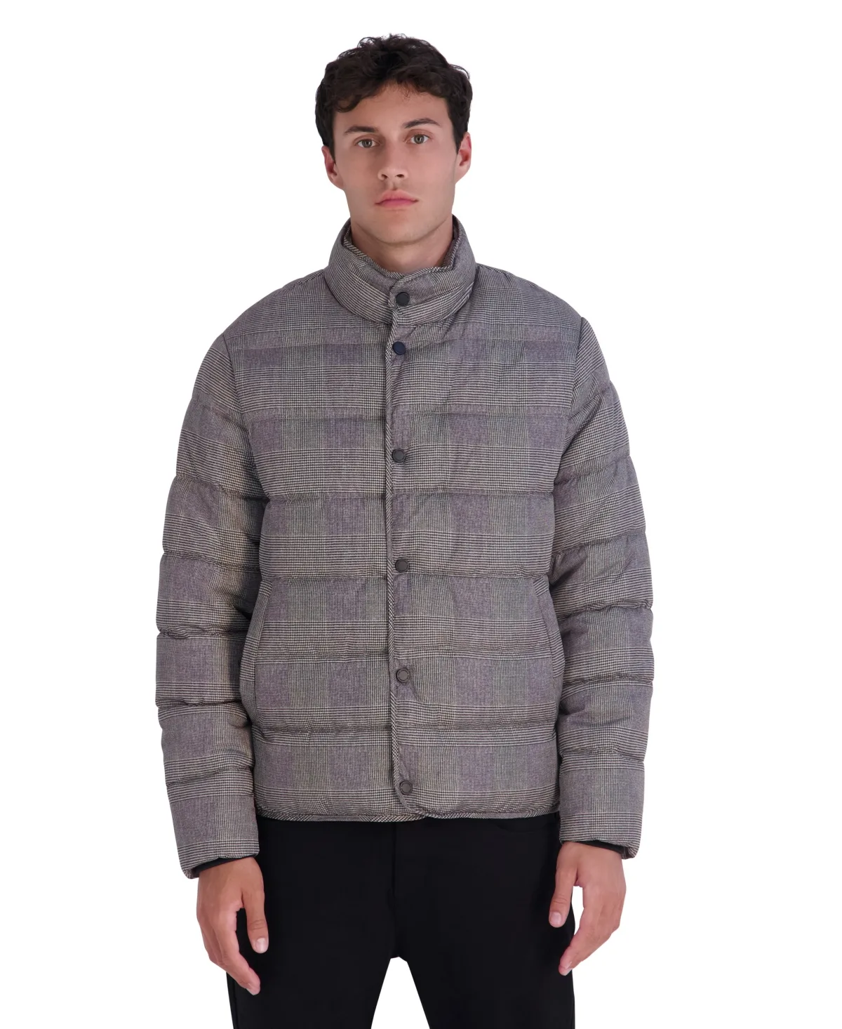 Plaid Lightweight Puffer Jacket by Karl Lagerfeld