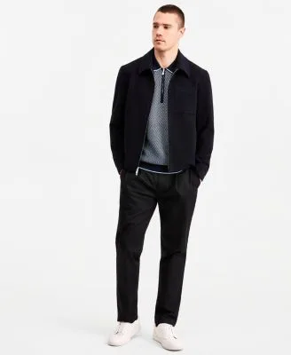 Ted by Ted Baker Wool Blend Jacket Wilton Quarter Zip Short Sleeve Sweater Polo Shirt Hampstead Modern Fit Chino Solid Pants by Ted Baker