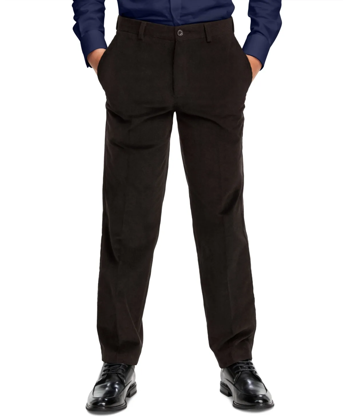 Textured Permanent-Crease Pants by MICHAEL Michael Kors