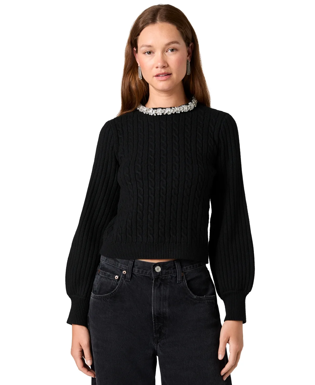 Avea Cable-Knit Crewneck Sweater by French Connection