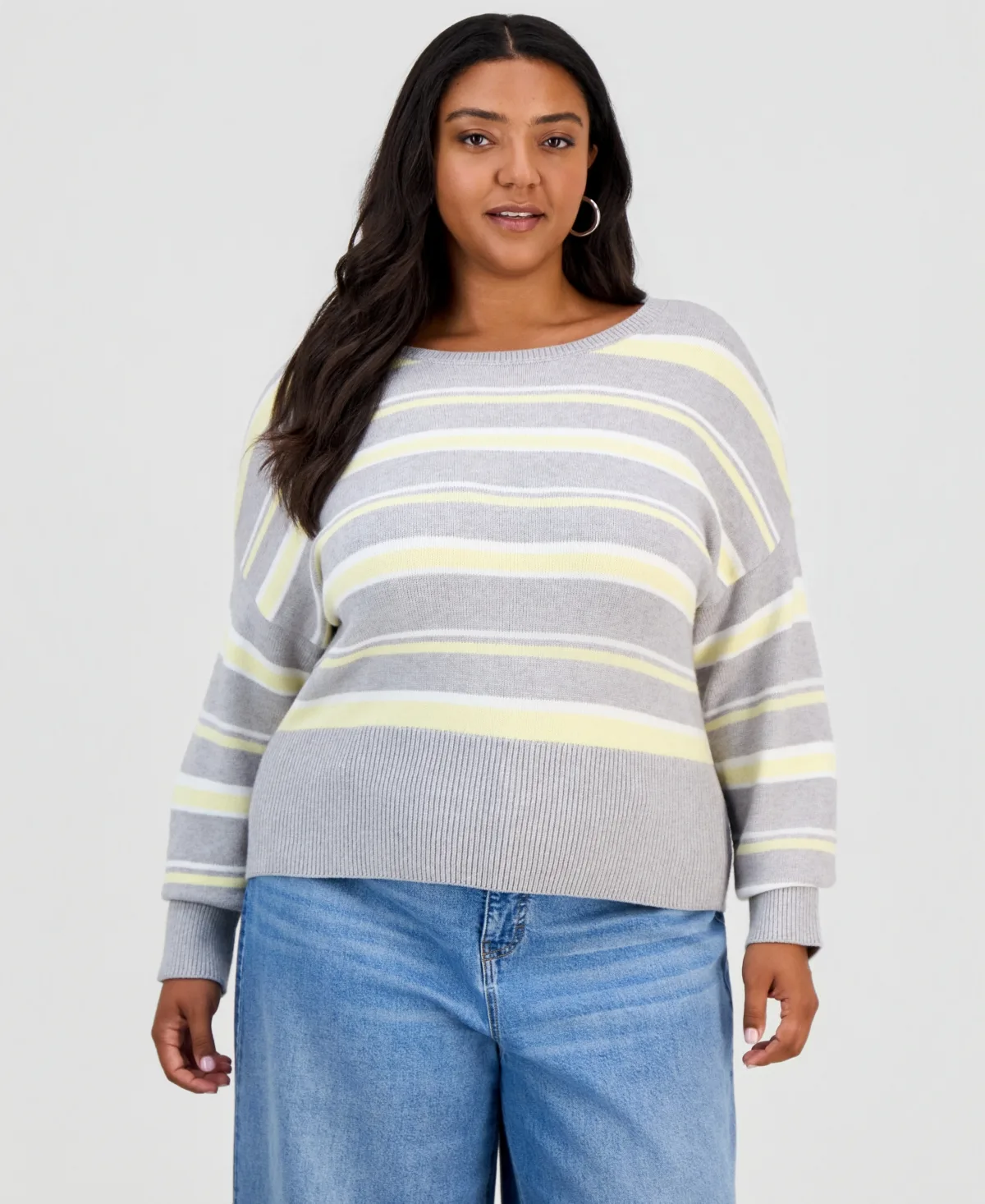 Striped Crewneck Long-Sleeve Sweater