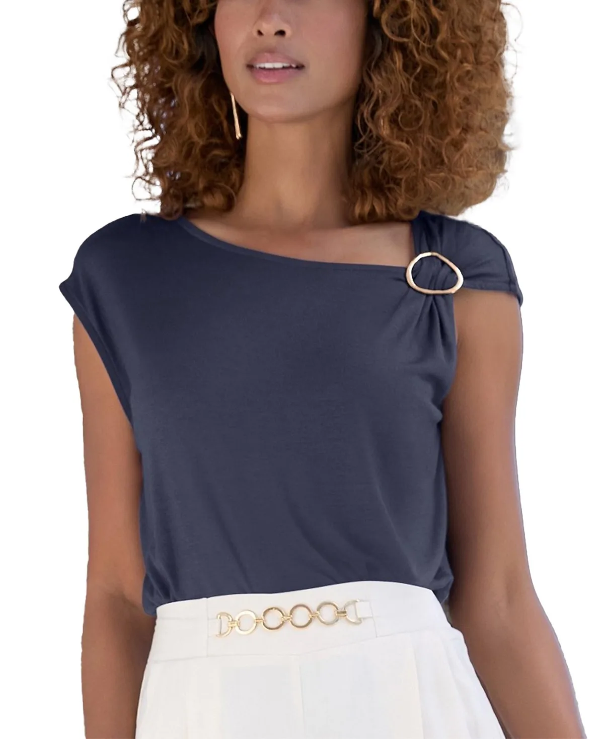 Asymmetrical Ring Detail Top by Lascana