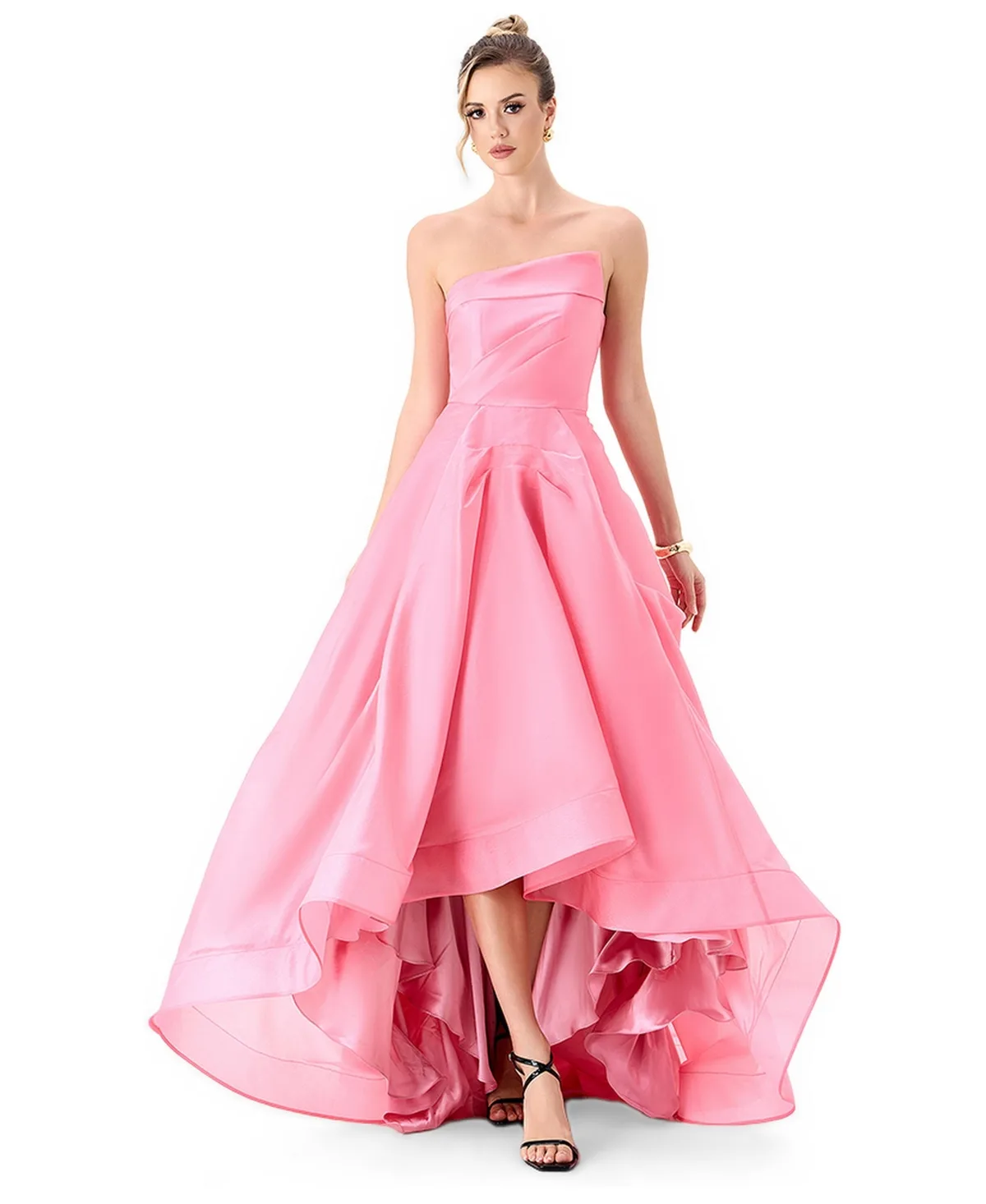 Jeila Strapless Hi-Lo Gown by Bariano
