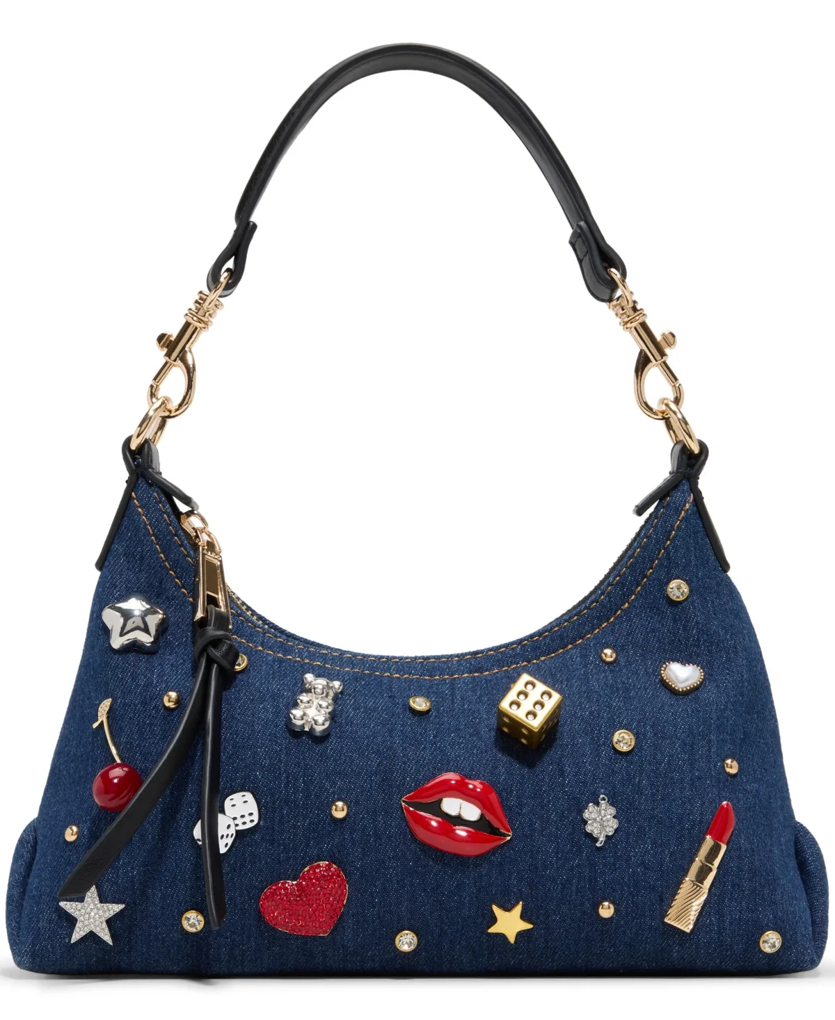 Applique Small Shoulder Handbag - Denim by Aldo