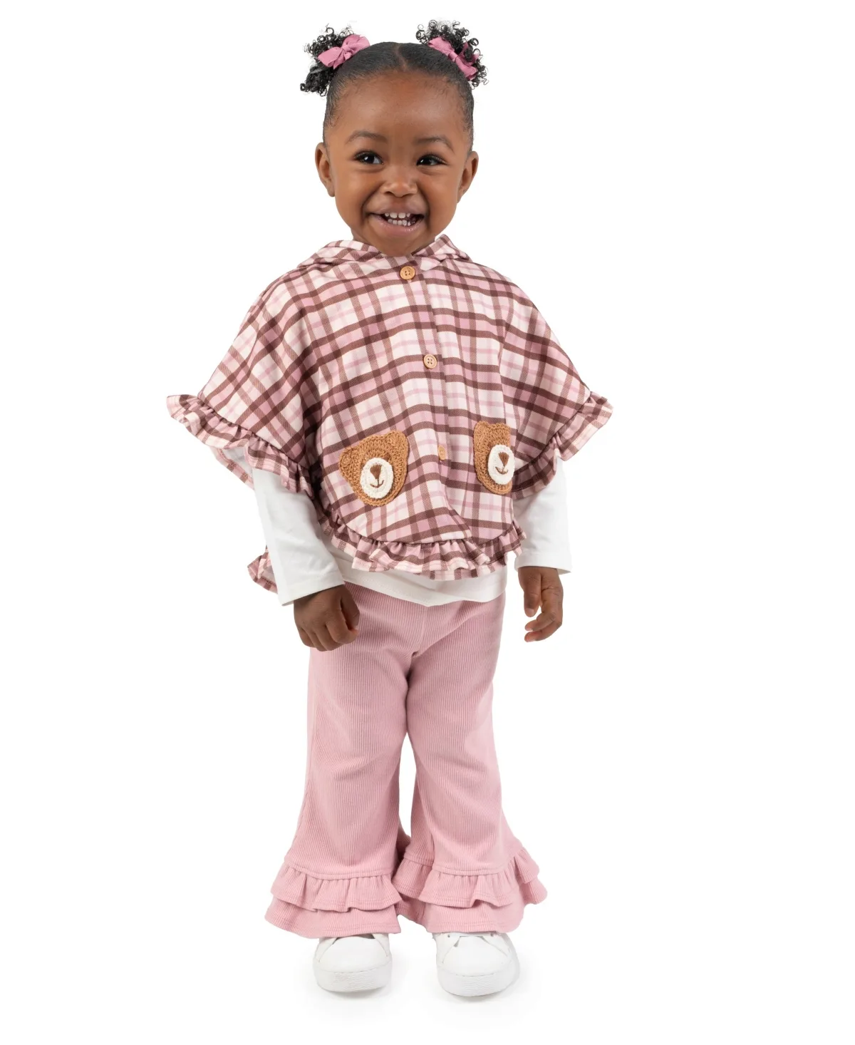 Plaid Hooded Poncho Top and Leggings, 2-Piece Set by Rare Editions