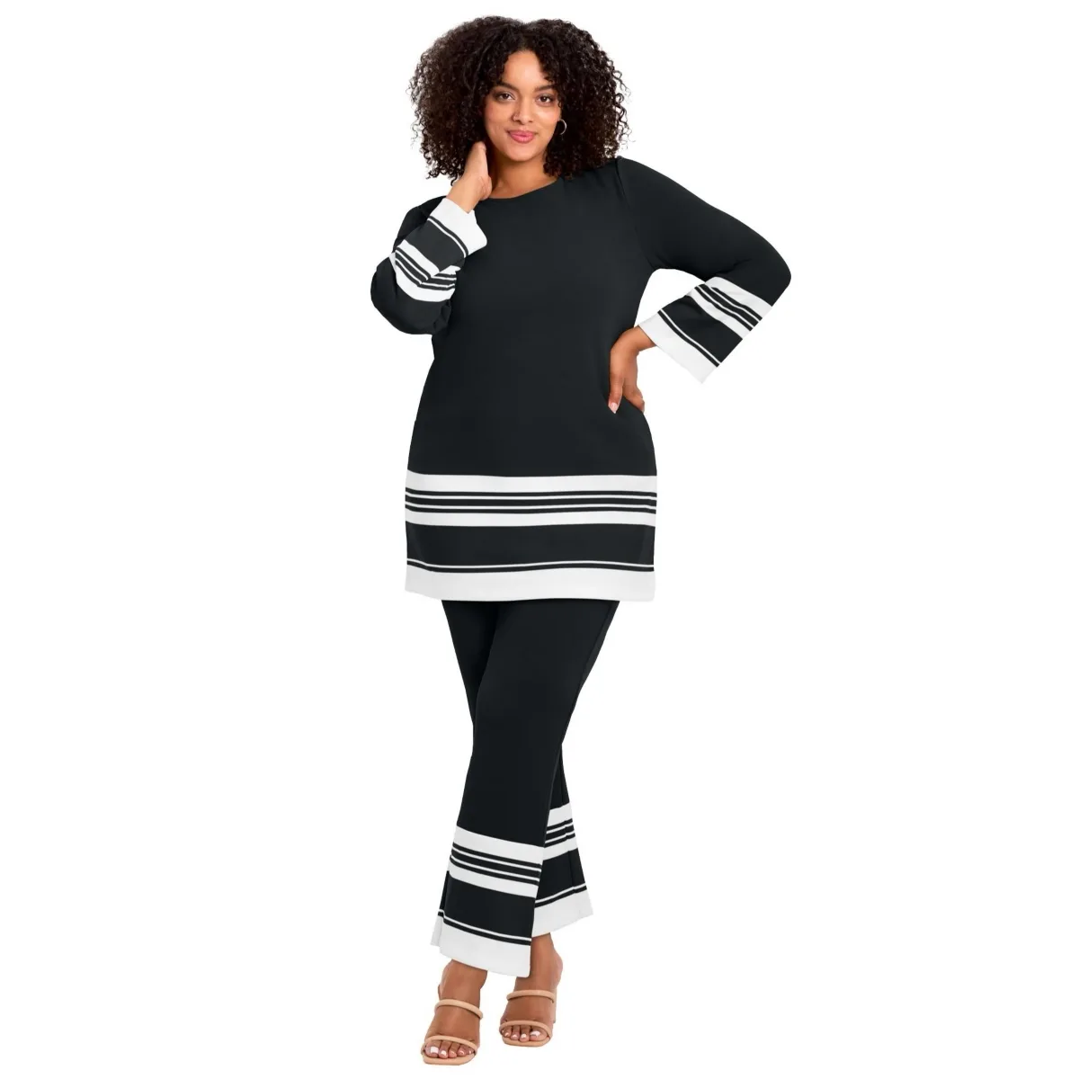 Border Stripe Straight Leg Pant by Avenue