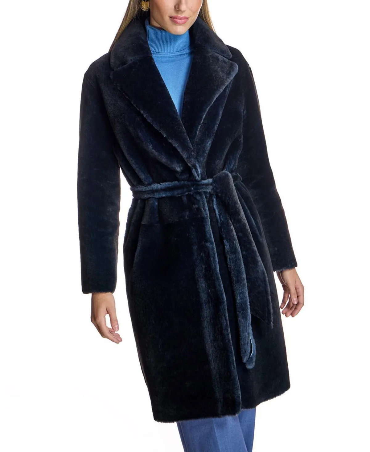 Reversible Belted Shearling Coat by Julia & Stella by Maximilian