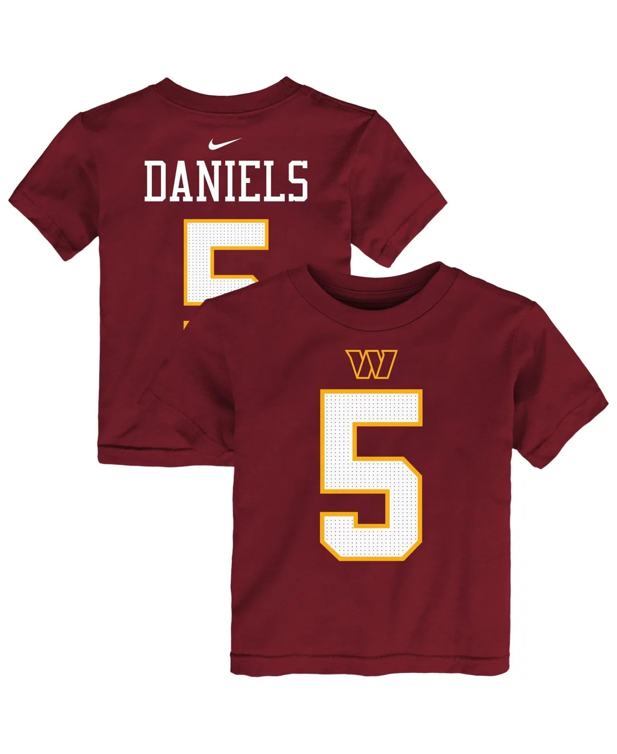 Washington Commanders Jayden Daniels Name & Number Crewneck T-Shirt by Nike