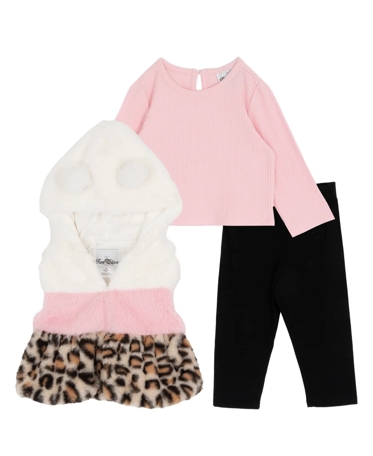 3-Piece Hooded Vest, Long-Sleeve Top and Leggings Set by Rare Editions