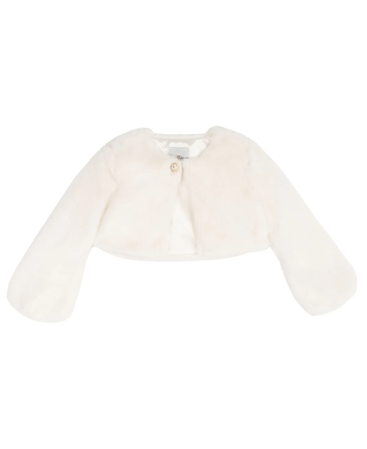 Long-Sleeve Rhinestone Faux Fur Bolero by Rare Editions