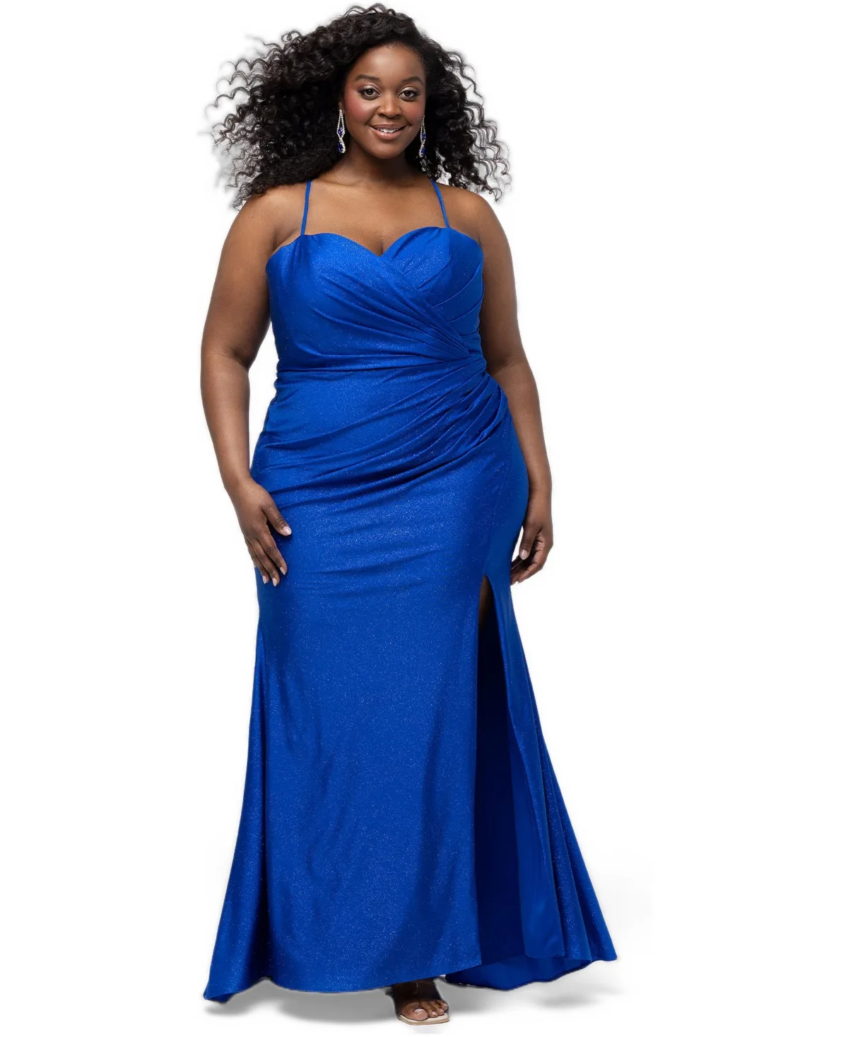 Scene Changer Fitted Sparkly Sweetheart Neck Gown
