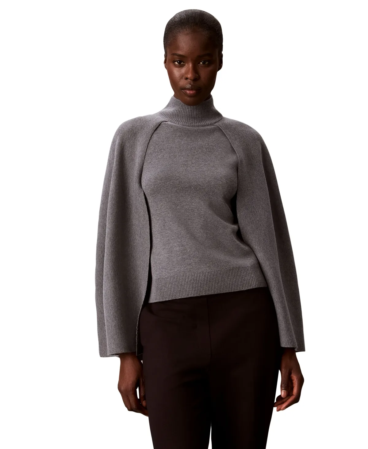Sleeveless Mock Neck Cape Top by Calvin Klein