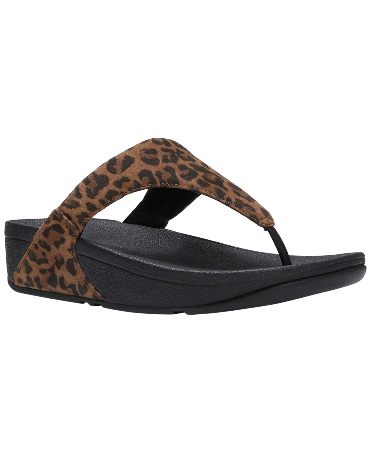 Lulu Suede Wedge-Platform Round Toe Sandals by FitFlop