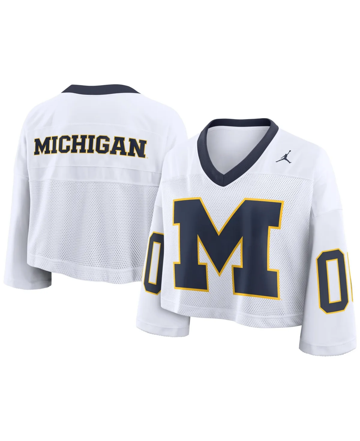 Michigan Wolverines Oversized Cropped V-Neck Jersey