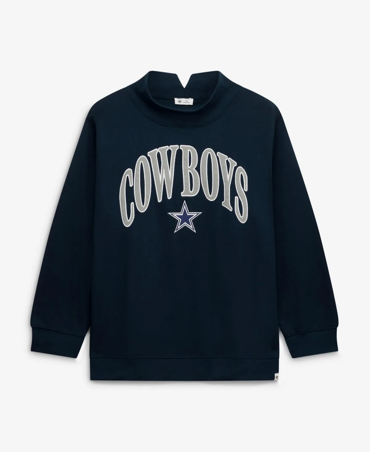Dallas Cowboys Vantage Mock Neck Long Sleeve Oversized Fit Pullover by 47 Brand