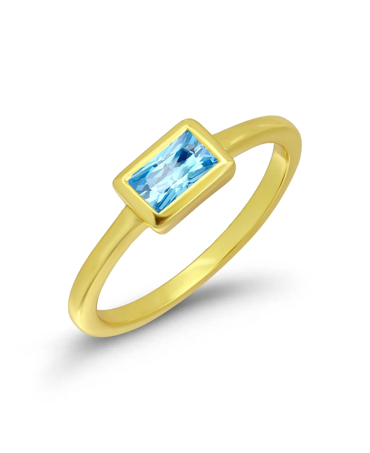 Cubic Zirconia Baguette Gold-Tone Ring