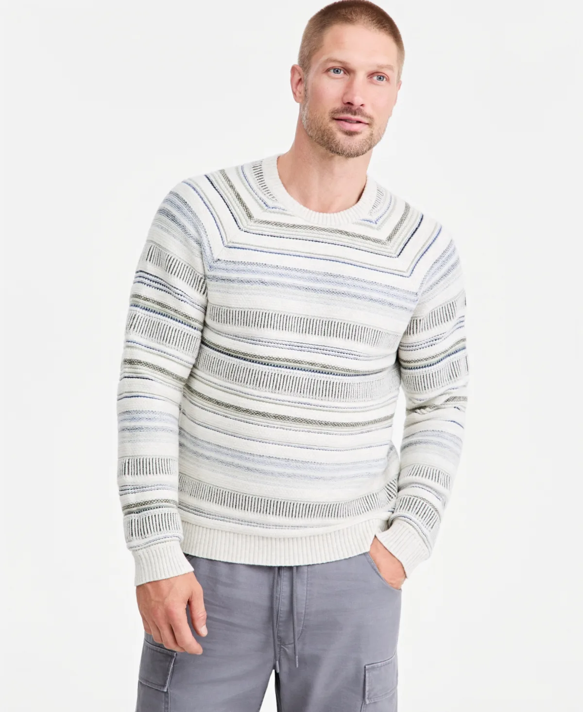 Raglan-Seam Crewneck Sweater