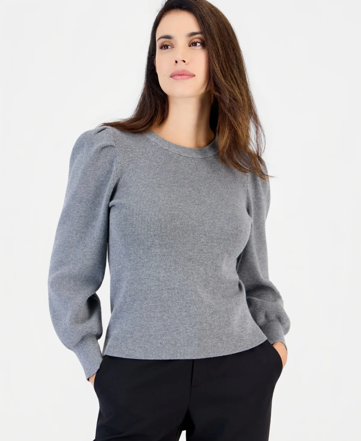 Essentials Puff-Sleeve Crewneck Sweater