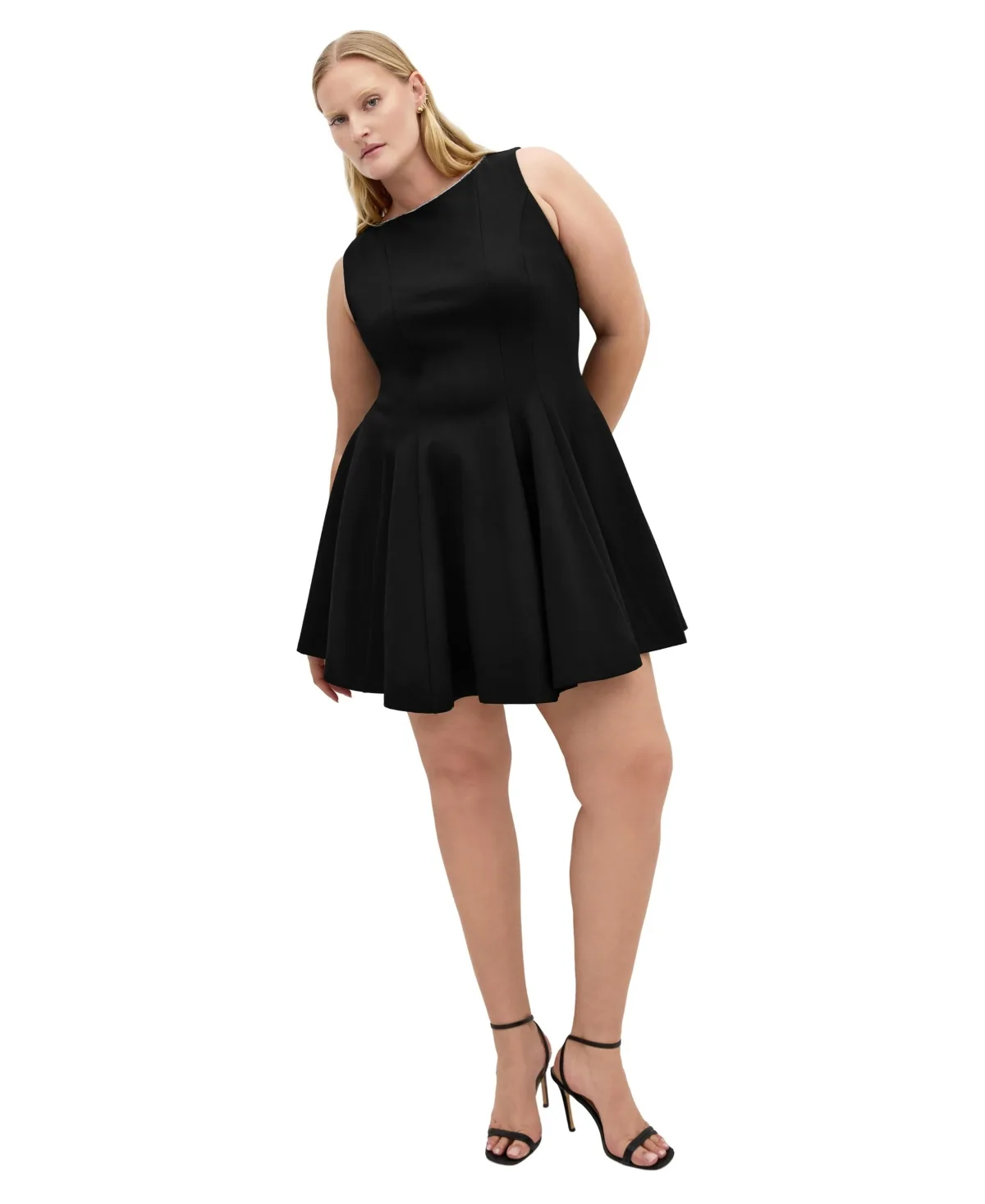 Mary A-Line Crewneck Mini Dress by City Chic