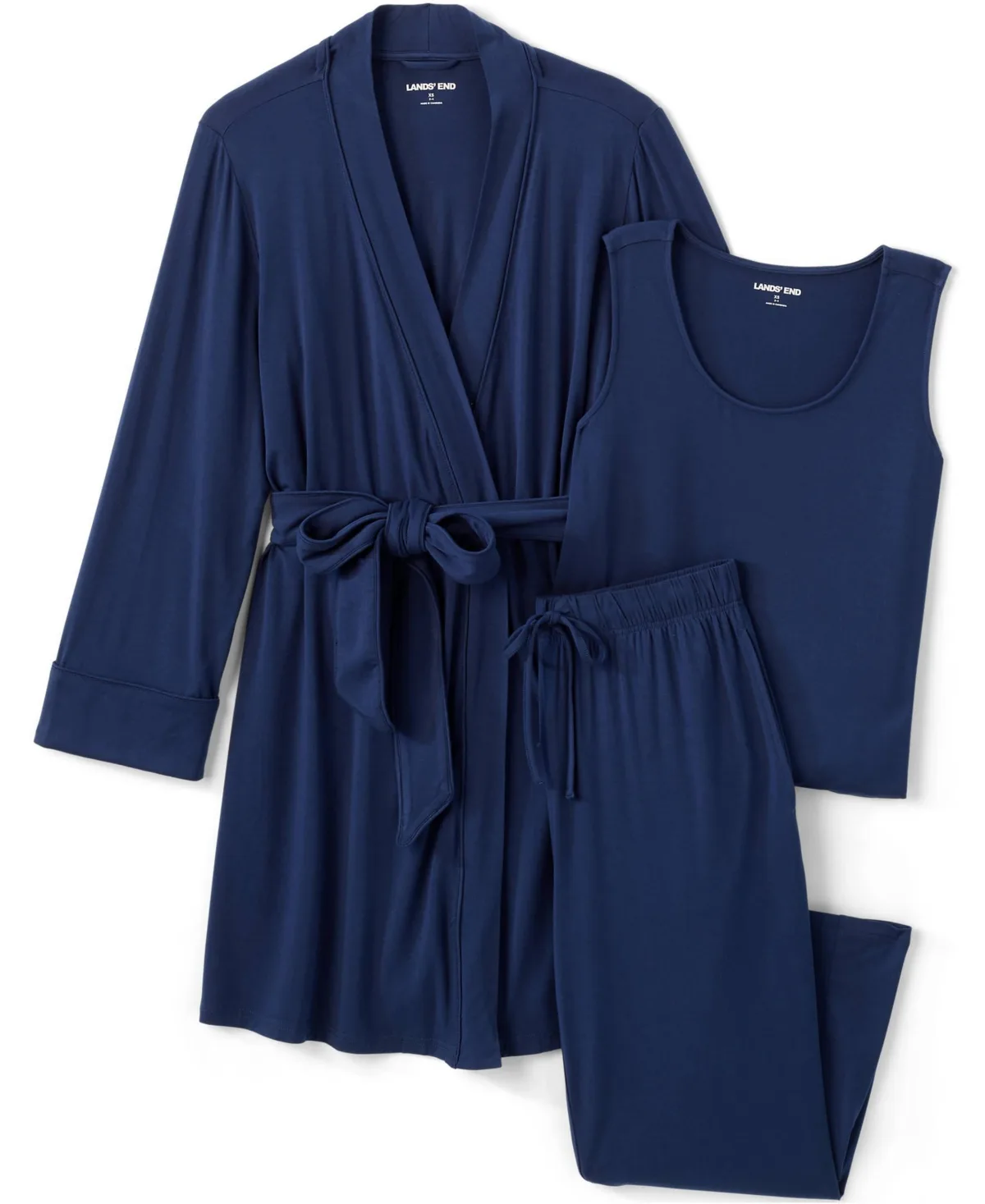 Cooling 3 Piece Pajama Set - Tank Crop and Robe by Lands' End