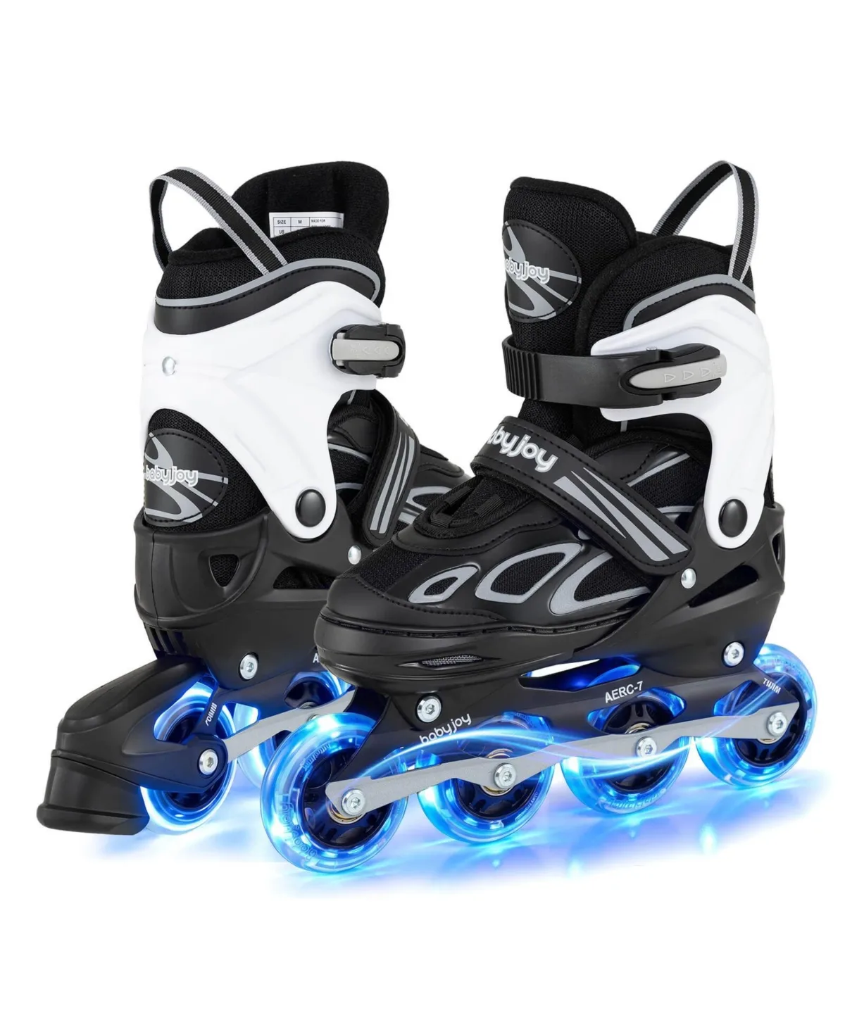 Adjustable Inline Skates 4 Sizes Adjustable Blade Roller with Light-Up Wheels by Costway