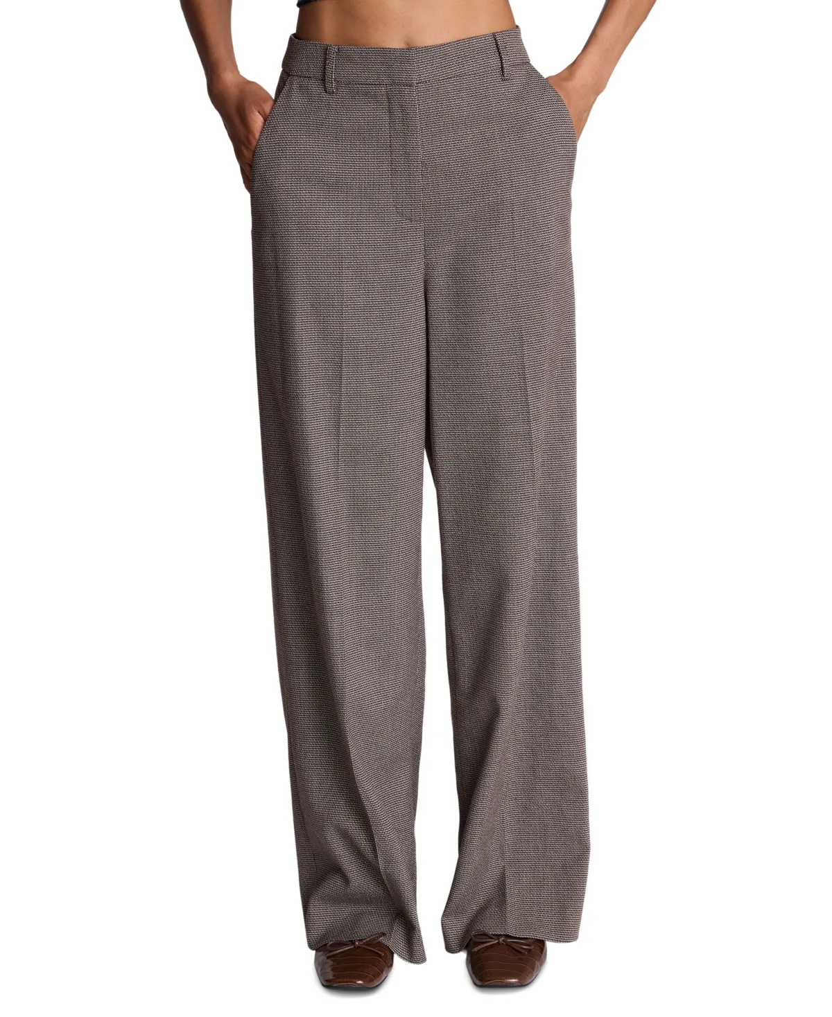 High-Waisted Wide-Leg Slash-Pocket Pants