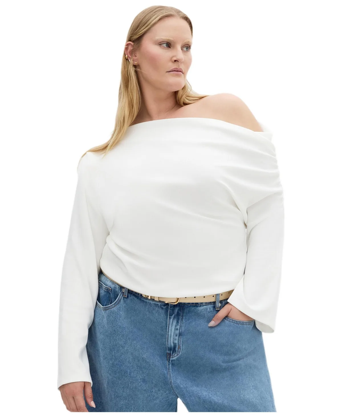 Imani Off Shoulder Long Sleeve Top by City Chic