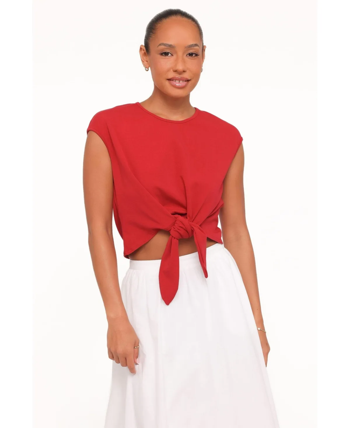 Kathy Tie-Front Cropped Top by Petal & Pup