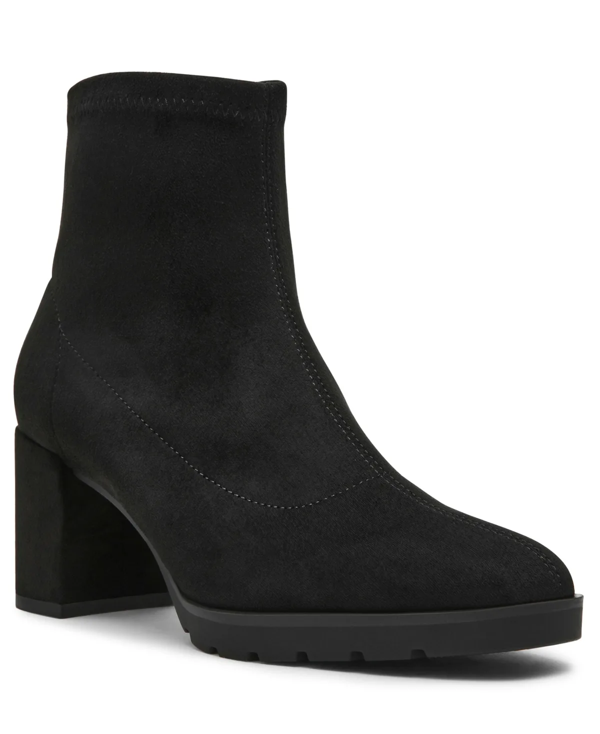 Gabi Block Heel Square Toe Dress Booties - Microsuede by Anne Klein