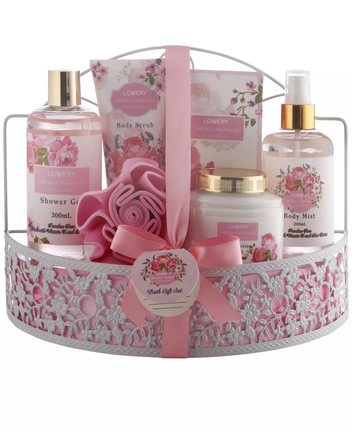 Wild Rose and Raspberry Body Care 7 Piece Gift Set by Lovery