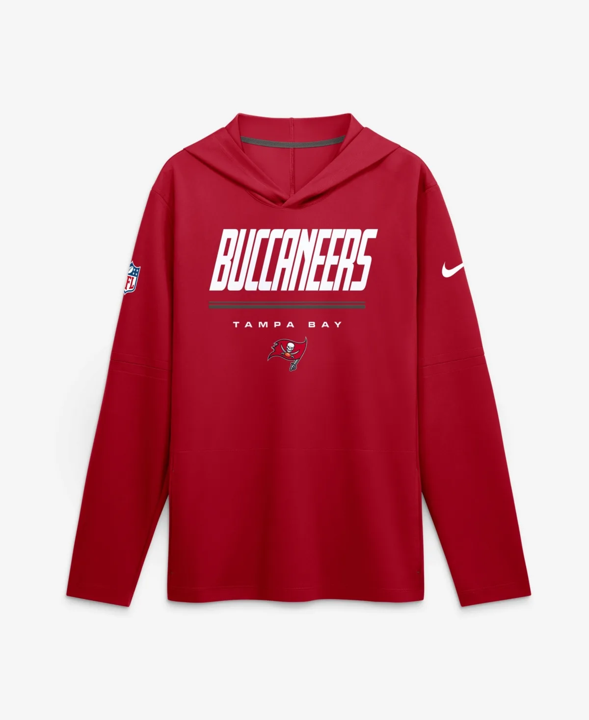 Tampa Bay Buccaneers Game on Long-Sleeve Dri-Fit Hooded T-Shirt by Nike