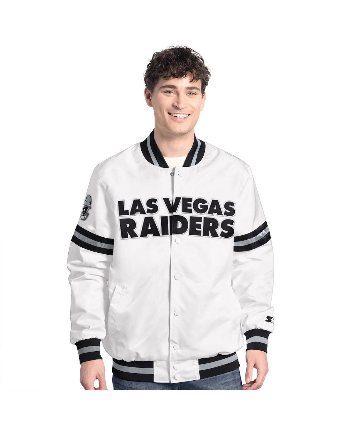 Las Vegas Raiders Scout Full-Snap Varsity Jacket by Starter