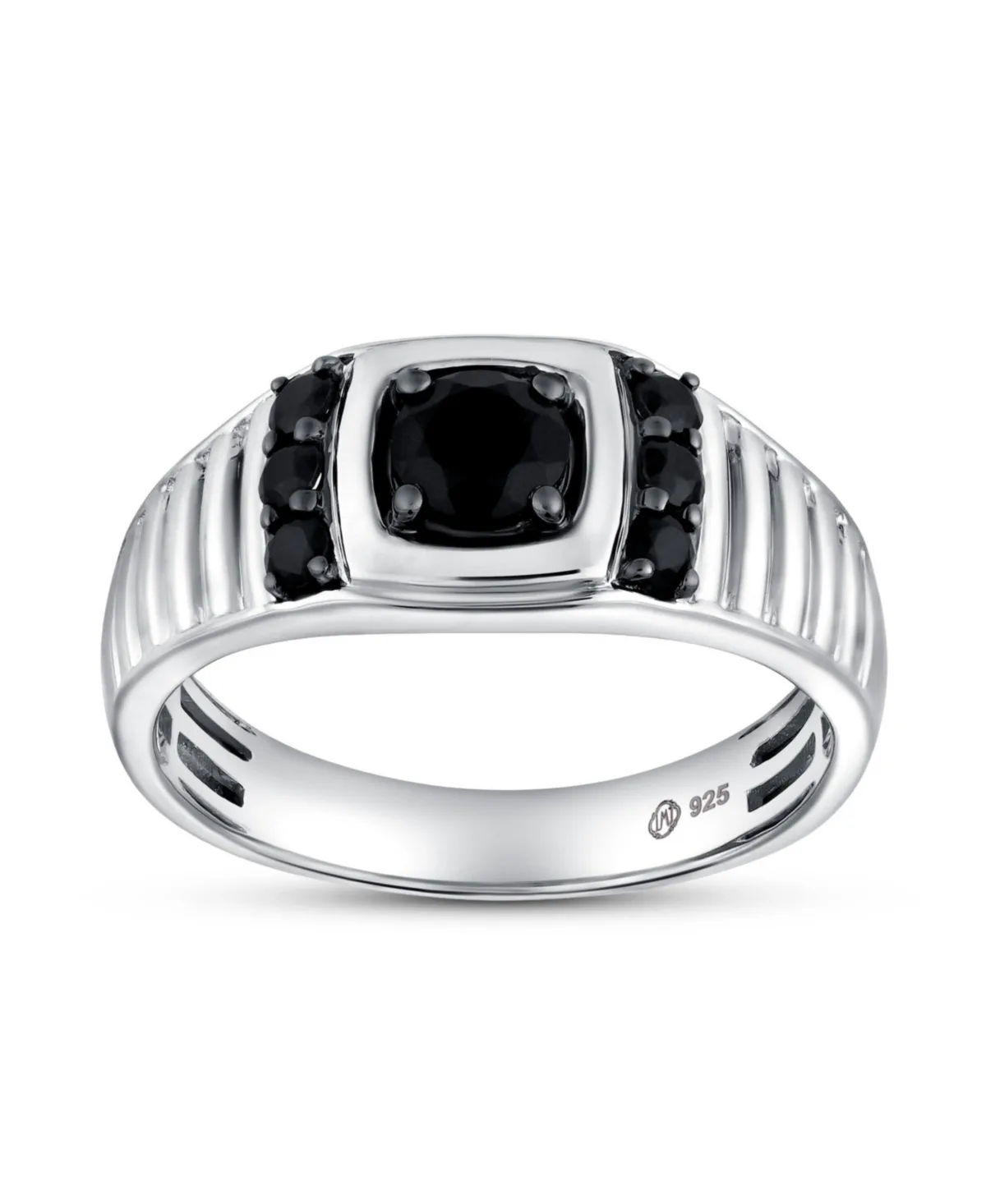 Shin Black Spinel Cushion Halo Ring