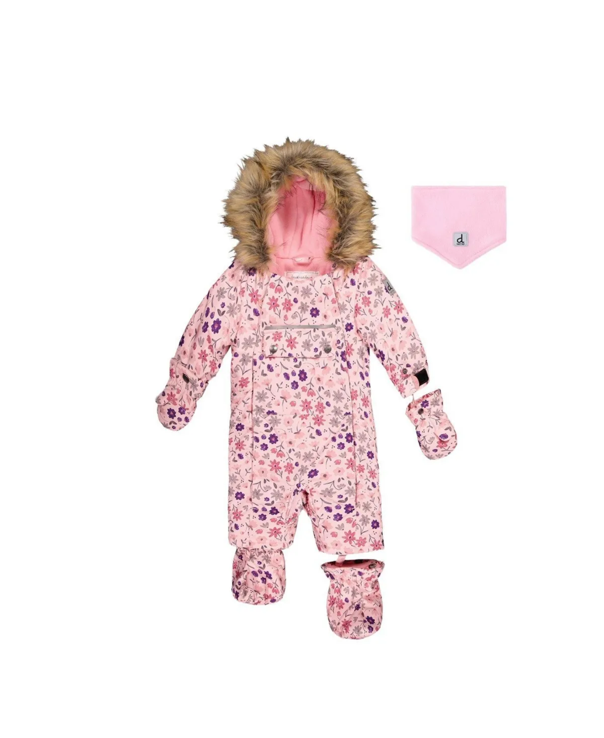 One Piece Snowsuit Adapted for Car Seats Mini Flower Print by Deux Par Deux