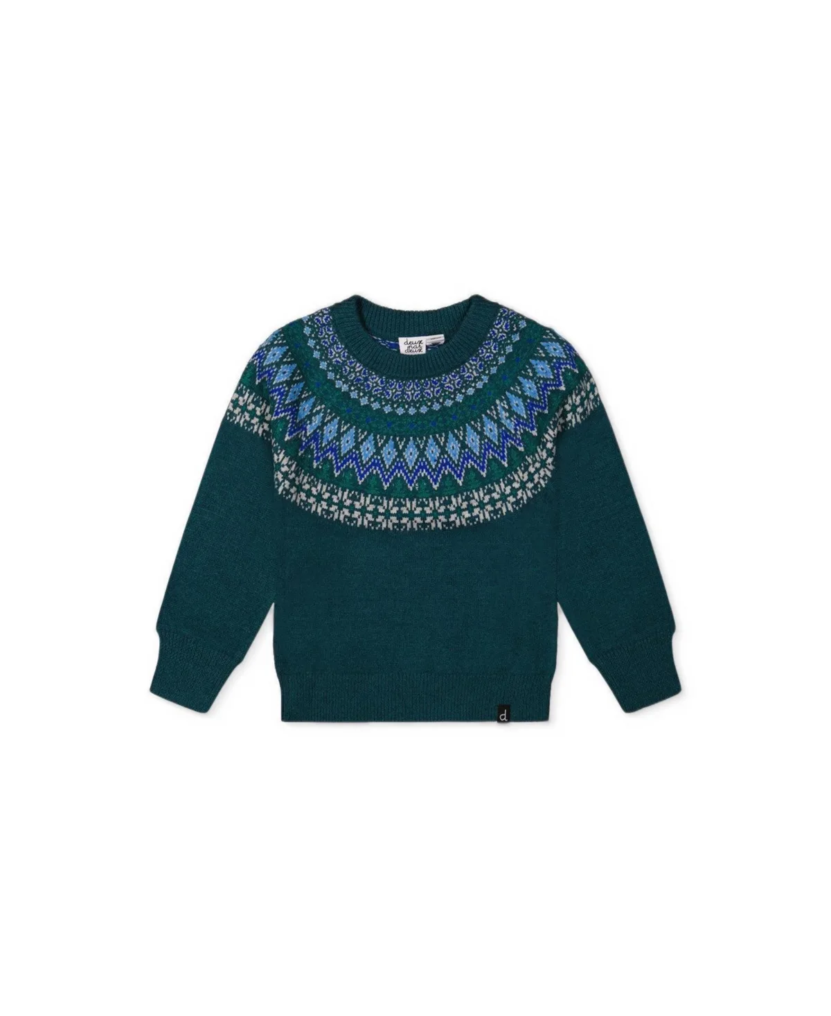 Nordic Jacquard Apres-Ski Fair Isle Sweater by Deux Par Deux