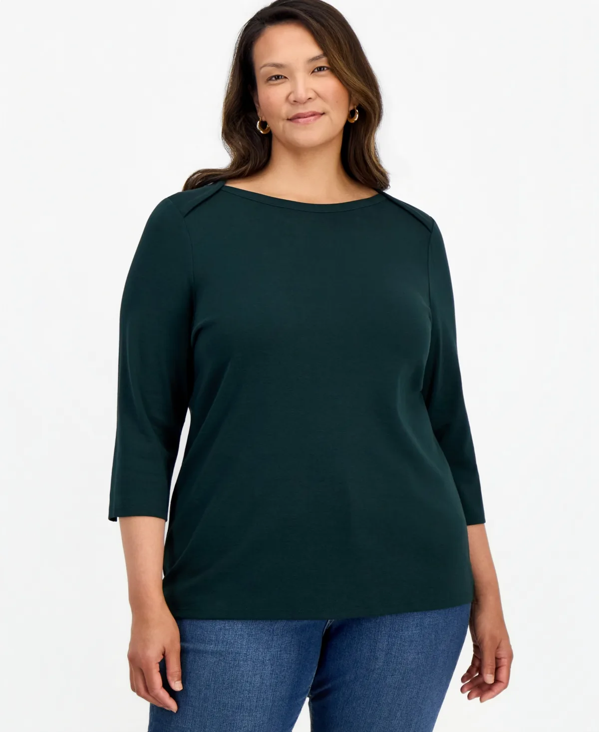 Pima Cotton 3/4-Sleeve Top by Style & Co