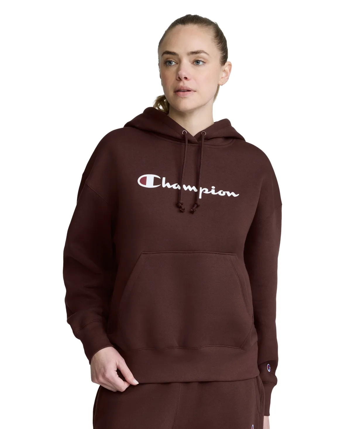 Two-Tone Classic Script Powerblend Hoodie by Champion