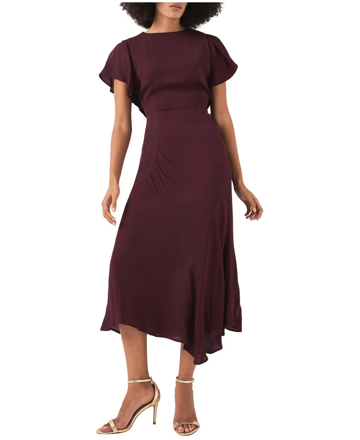 Draped Asymmetric Cocktail Midi Dress by Mint Velvet