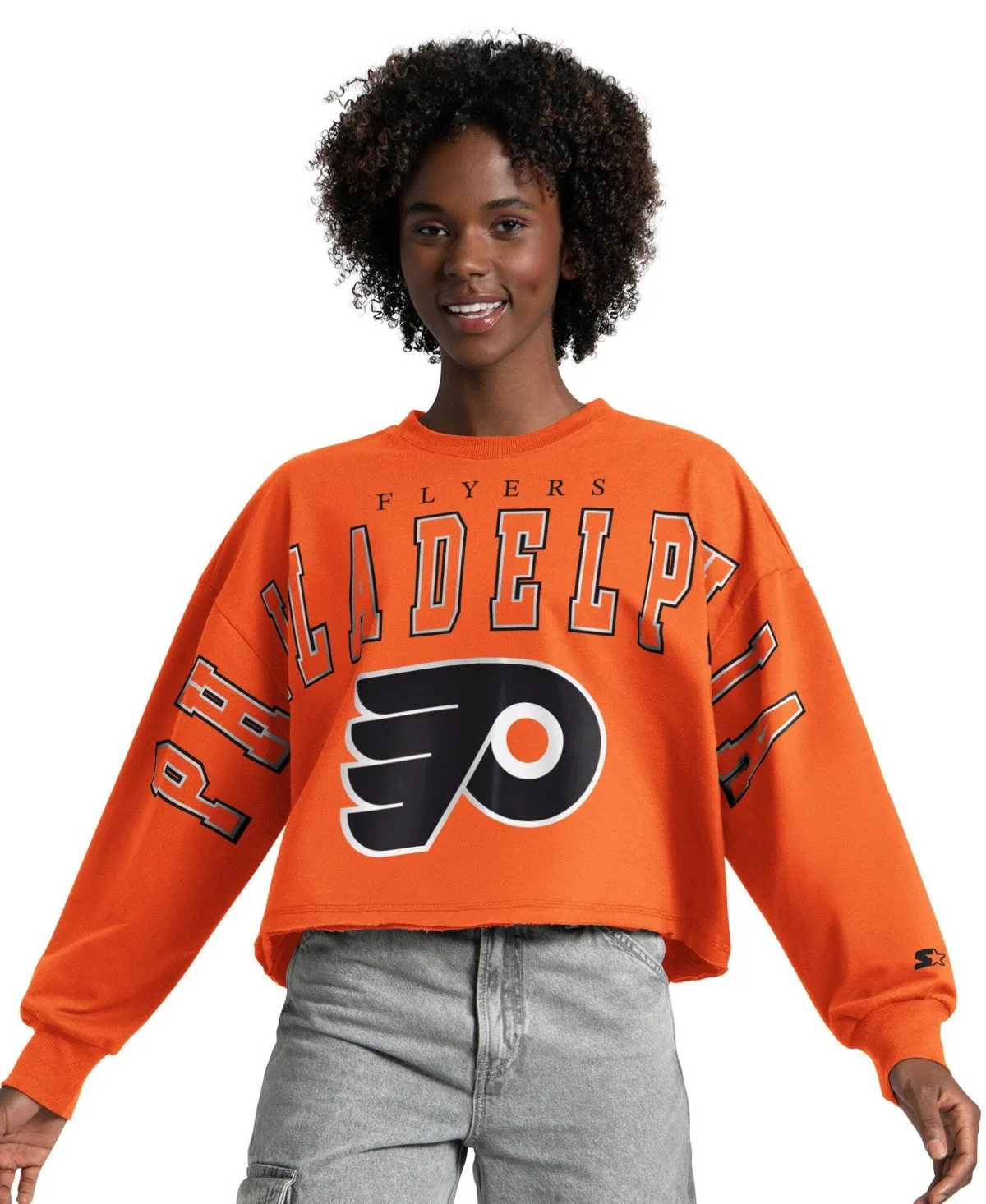 Philadelphia Flyers Bleachers Cropped Oversized Sweatshirt by Starter