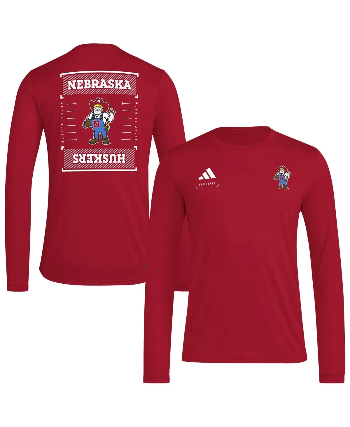 Nebraska Huskers Locker Football Icon Aeroready Long Sleeve T-Shirt by adidas