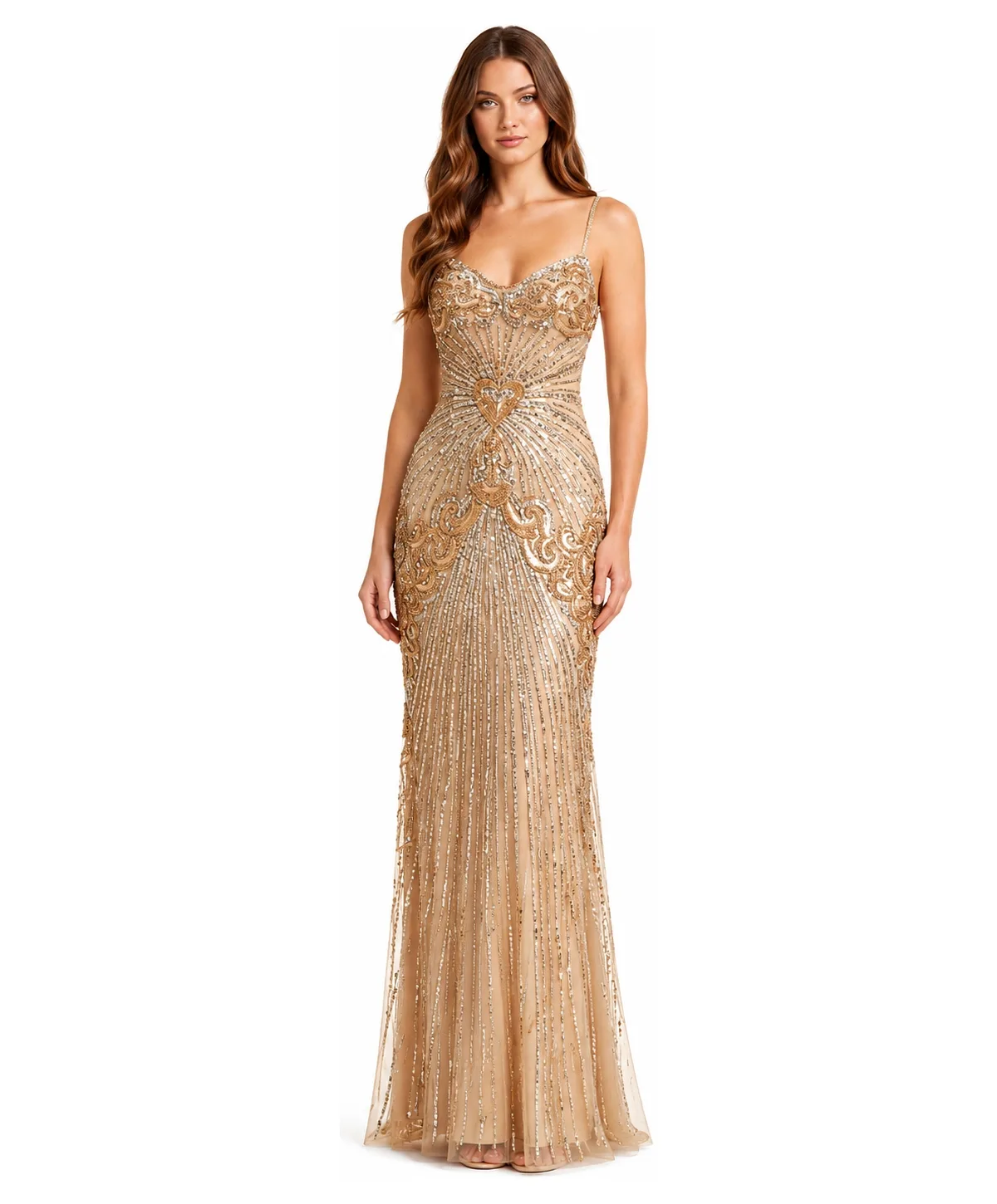 Strapless Beaded Gown