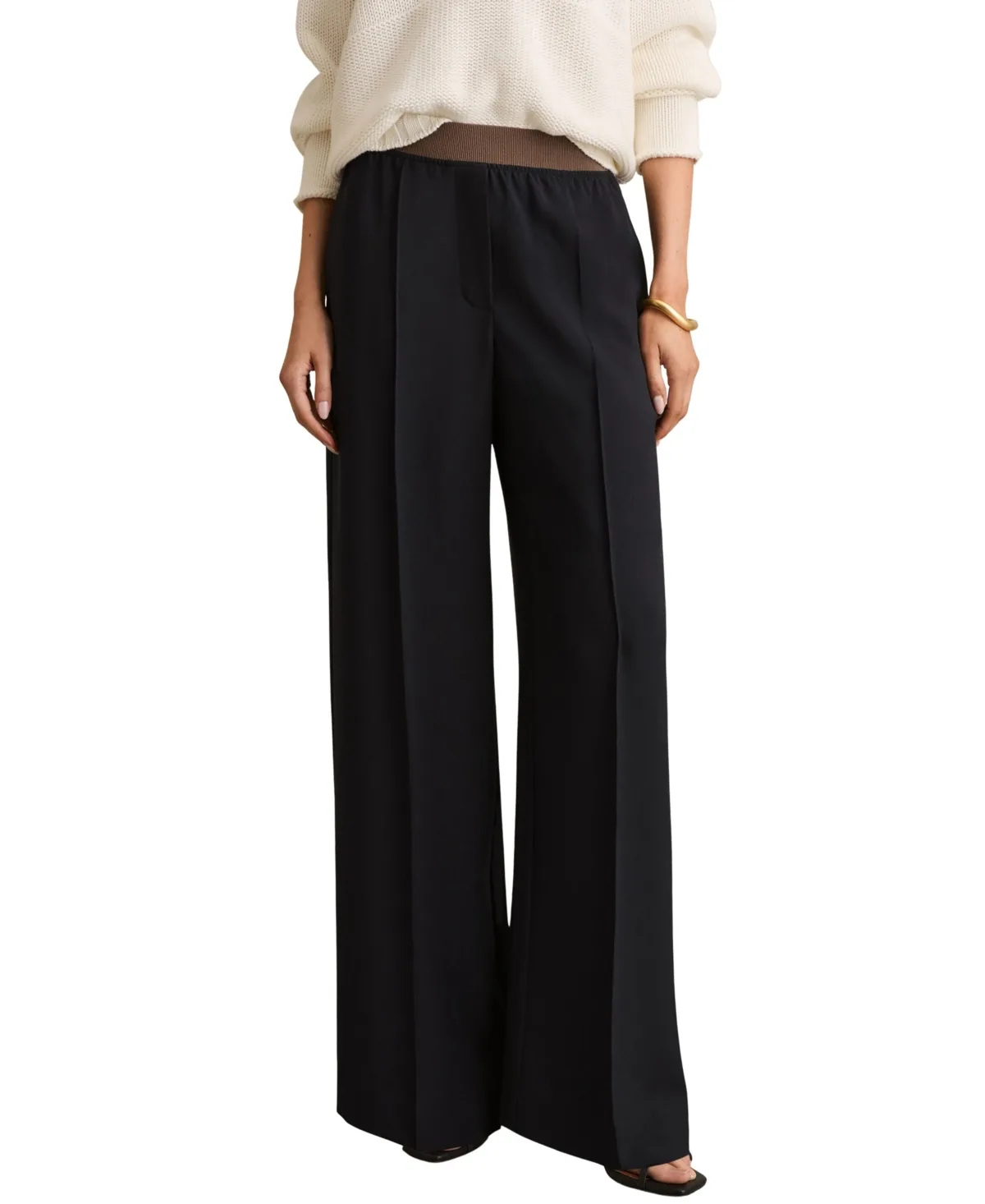 Wide-Leg Elasticated-Waist Trousers by Reiss