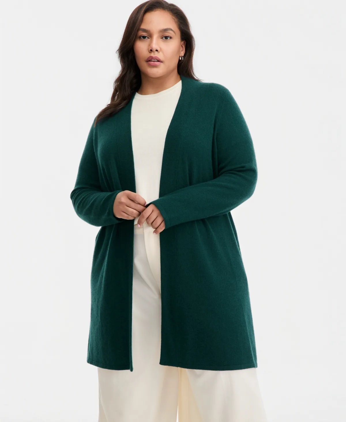100% Cashmere Open Cardigan