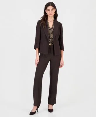 Lily Knot Neck Cuffed Sleeve Classic Fit 3 Piece Suit by Kasper