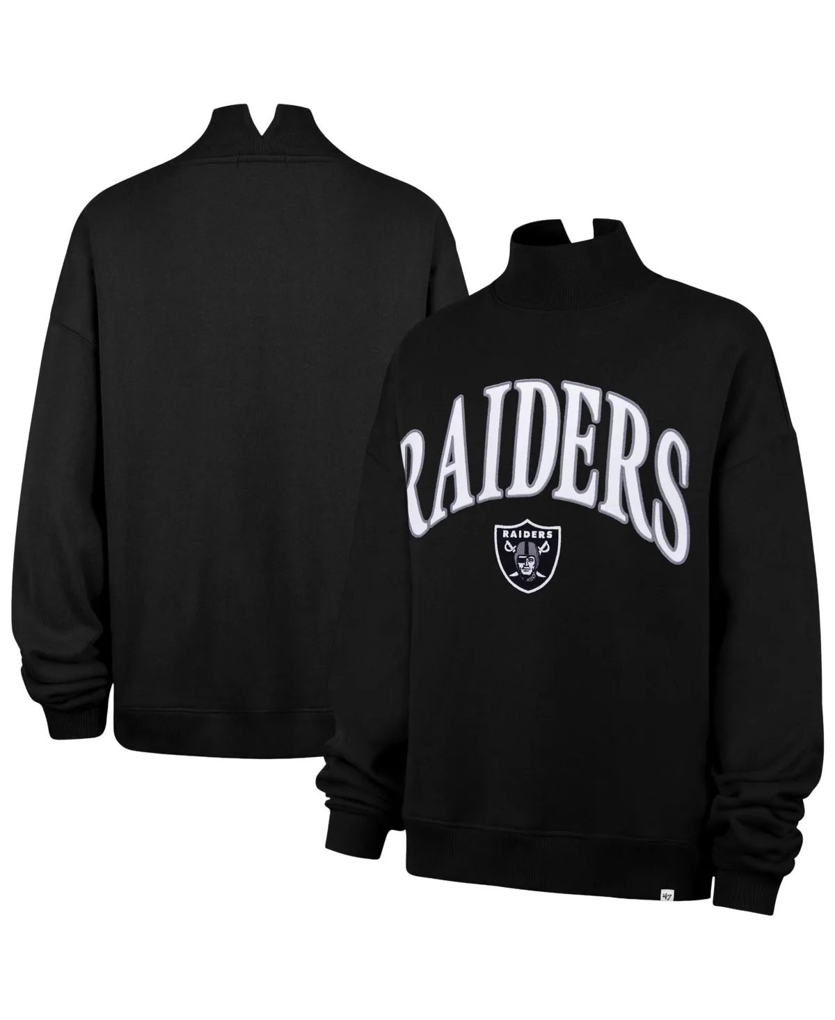 Las Vegas Raiders Oversized Vantage Mock Neck Sweatshirt by 47 Brand
