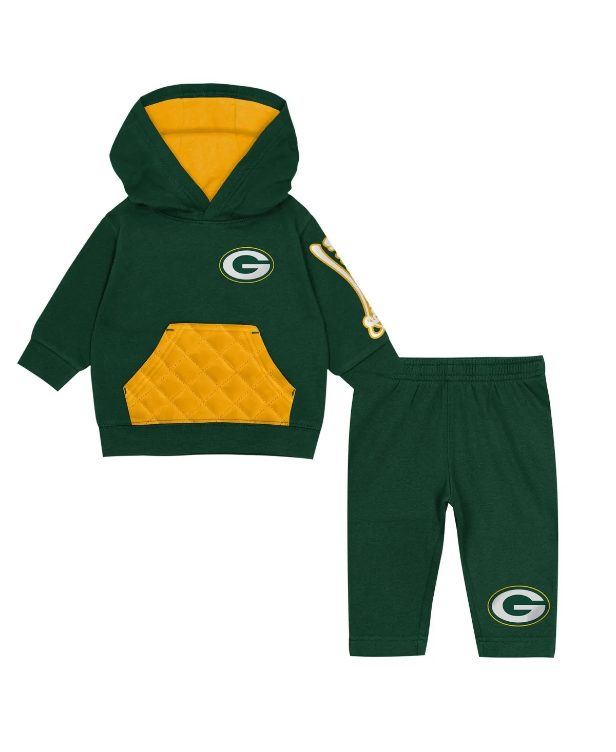 Bay Packers Drive Stopper Fleece Hoodie and Pants, 2-Piece Set by Outerstuff