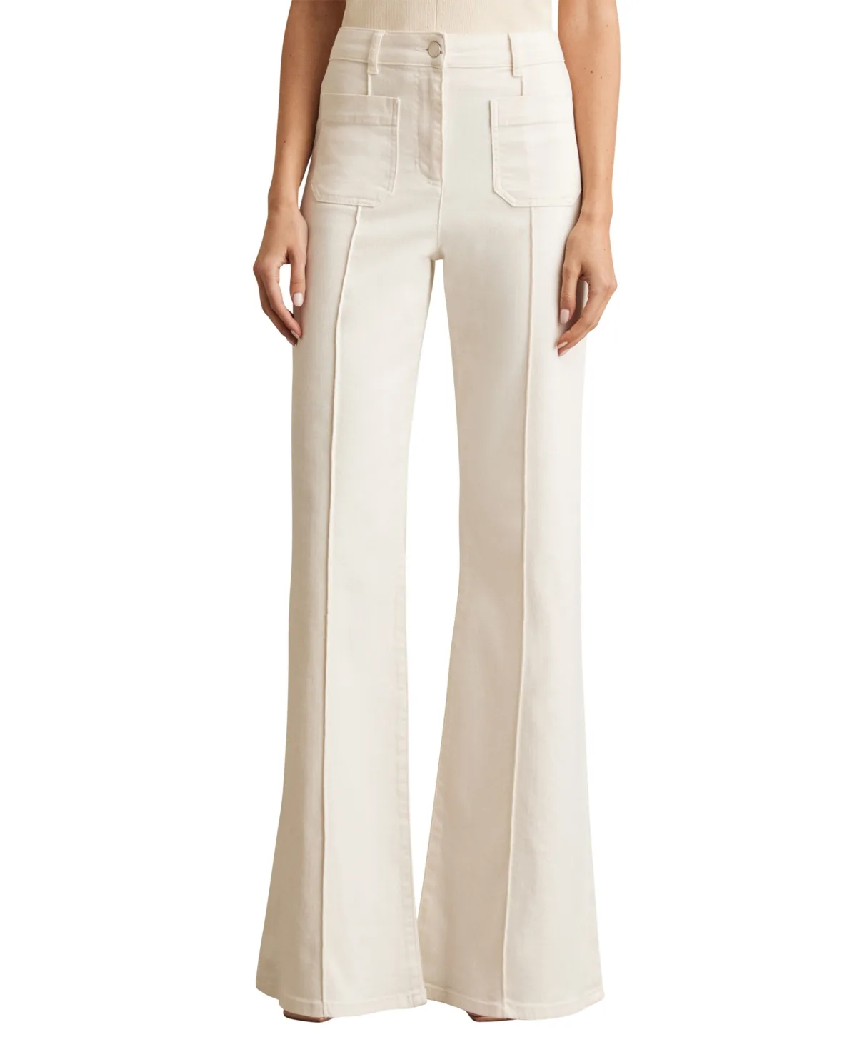 Sakura Patch-Pocket Flared Jeans by Reiss