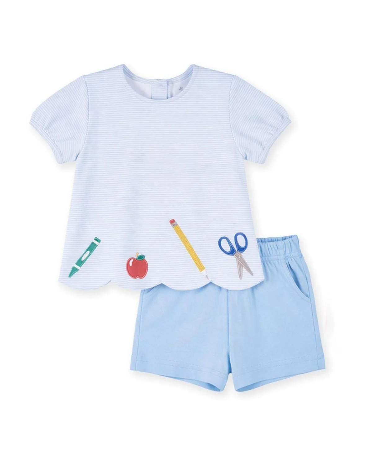 Knit Short Set with School Supplies by Florence Eiseman