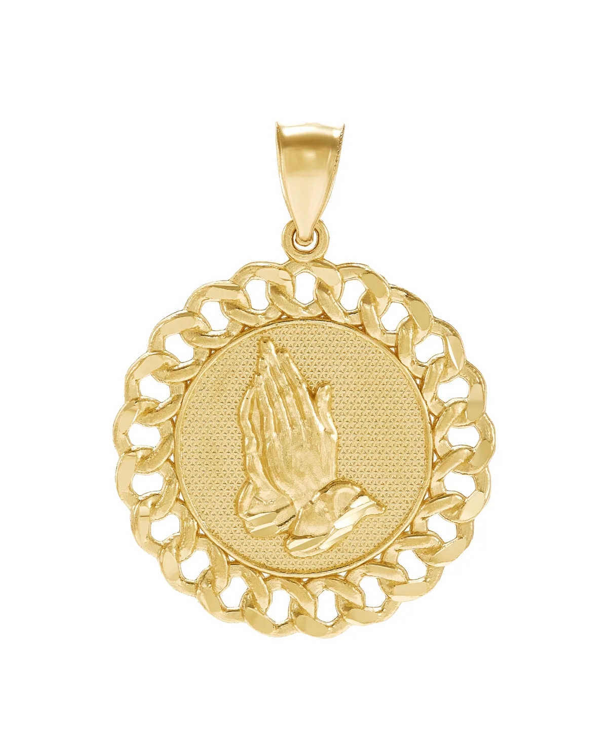 Praying Hands Pendant, 1.375 Drop in 10k Yellow Gold by Macy's