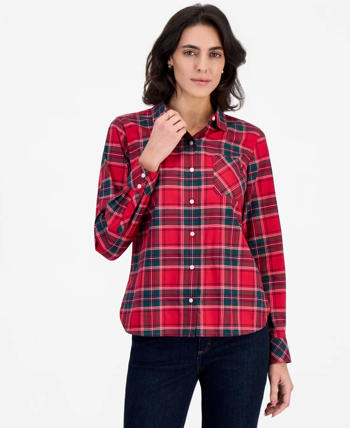 Tartan Roll-Tab Shirt by Nautica